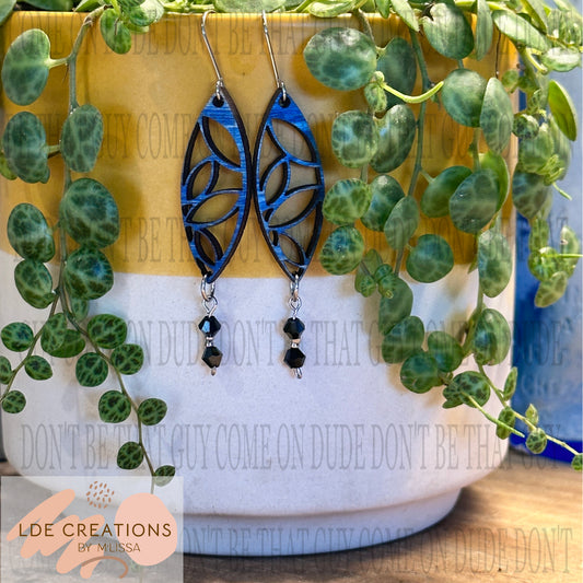 Navy & Black Bead Drop earrings